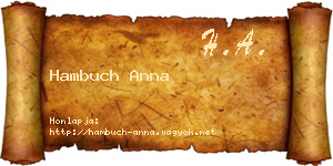 Hambuch Anna névjegykártya