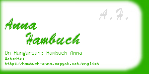 anna hambuch business card